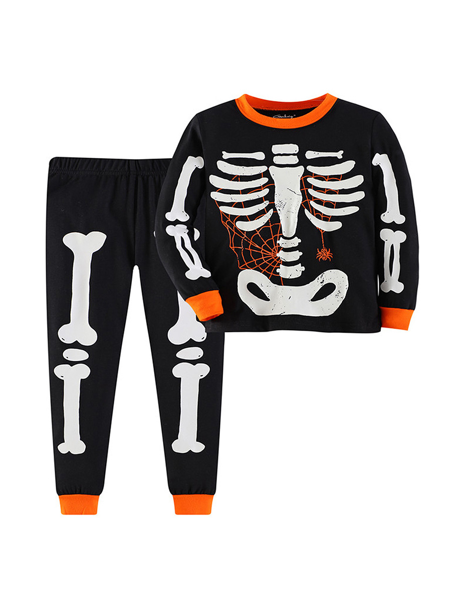 Halloween Kids' Home Wear Luminous Printed Pajamas Outfits photo 5