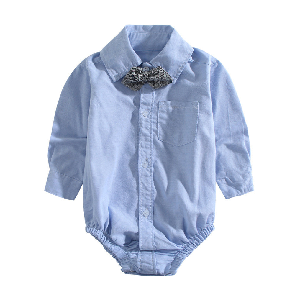Childrens British-style Gentleman Long-sleeve Romper photo 3