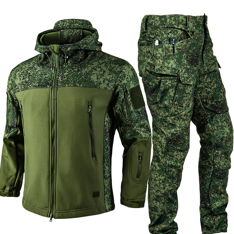 New Second-generation Spliced Sharkskin Windproof Jacket And Pants Set photo 6