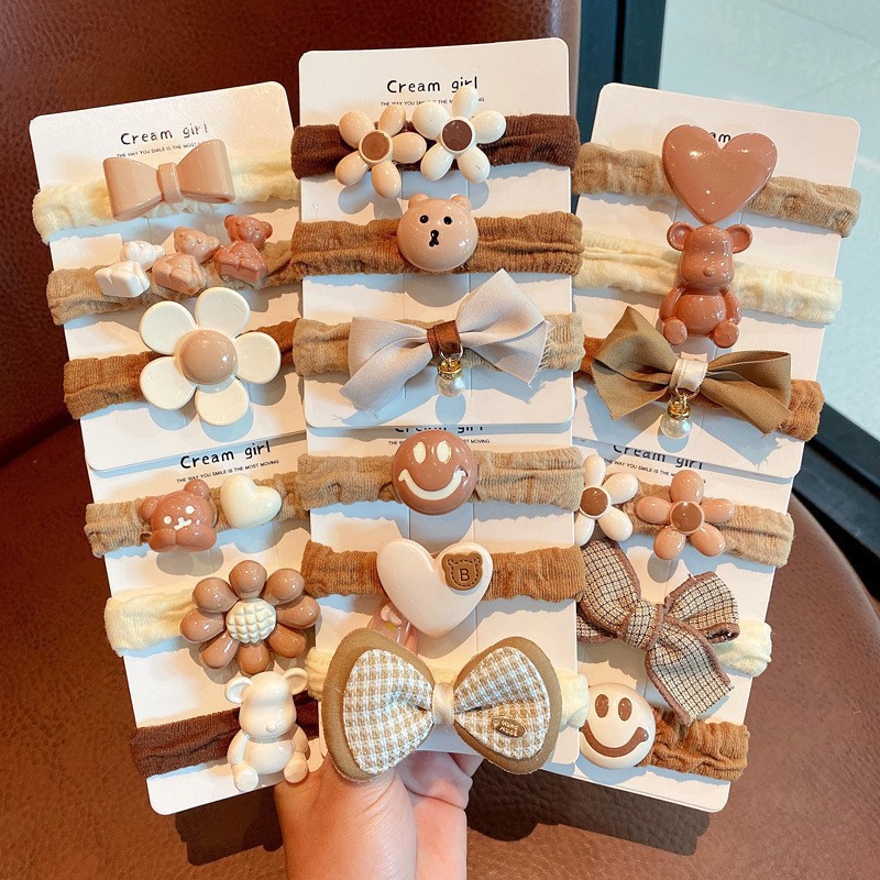 Milk Coffee-colored Little Bear Hair Tie For Girls Gentle On Hair photo 4