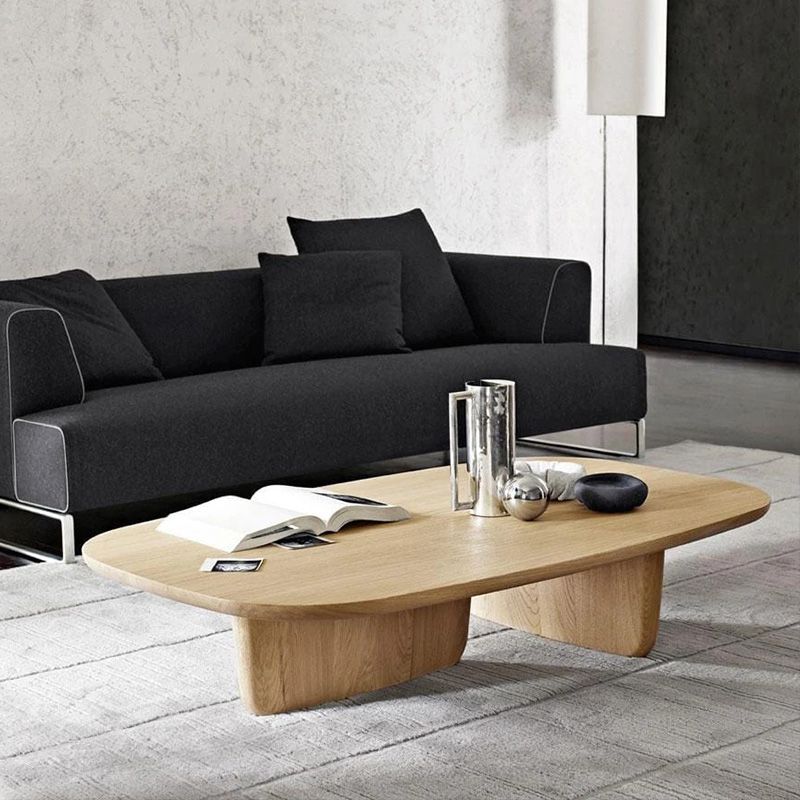 Wabi-sabi-style Solid Wood Coffee Table Vintage Japanese Tea Table photo 2