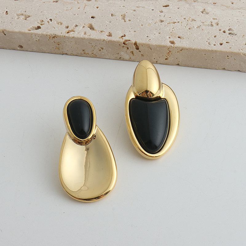 New Chinese Style Accessories Irregular Stitching Black Onyx Necklace Women photo 4