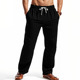 Linen Beach Shorts With Drawstring Vertical Stripes And A Straight-leg Breathable Fit photo 2