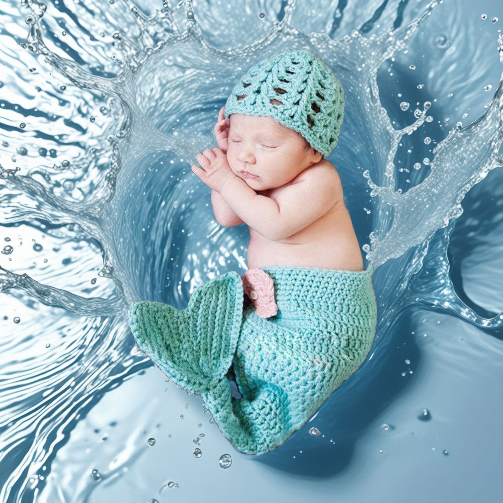 Cute Baby Photography Mermaid Costume Prop Set photo 6