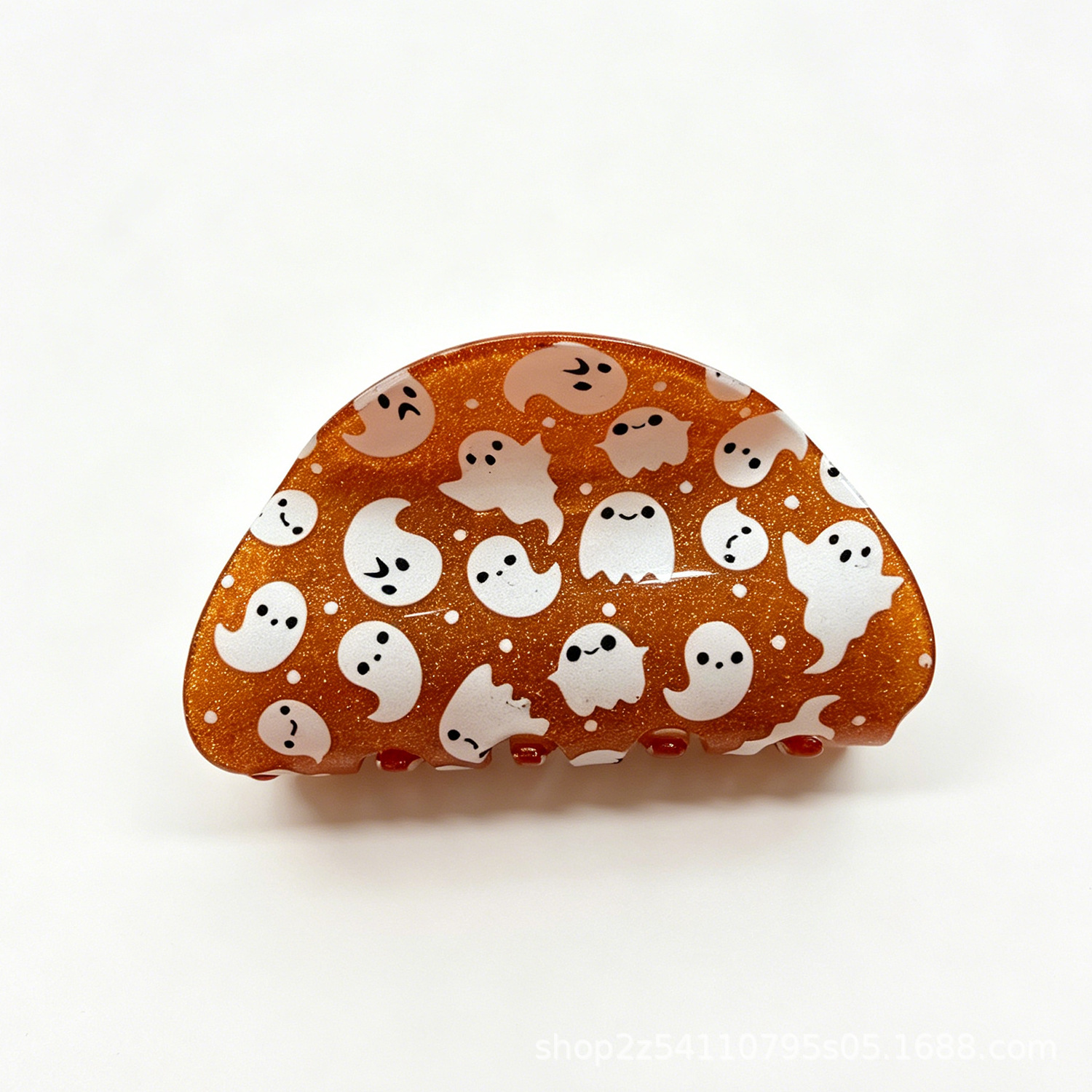 Cross-border Halloween Orange Ghost Acrylic Hair Clip photo 4