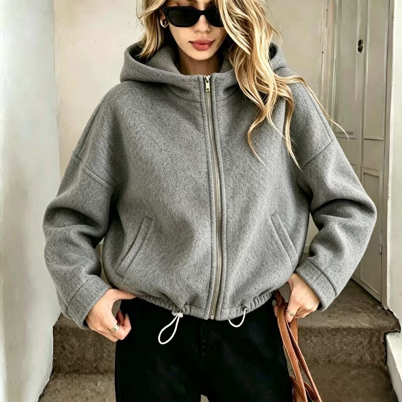 Short Hooded Wool Coat photo 5