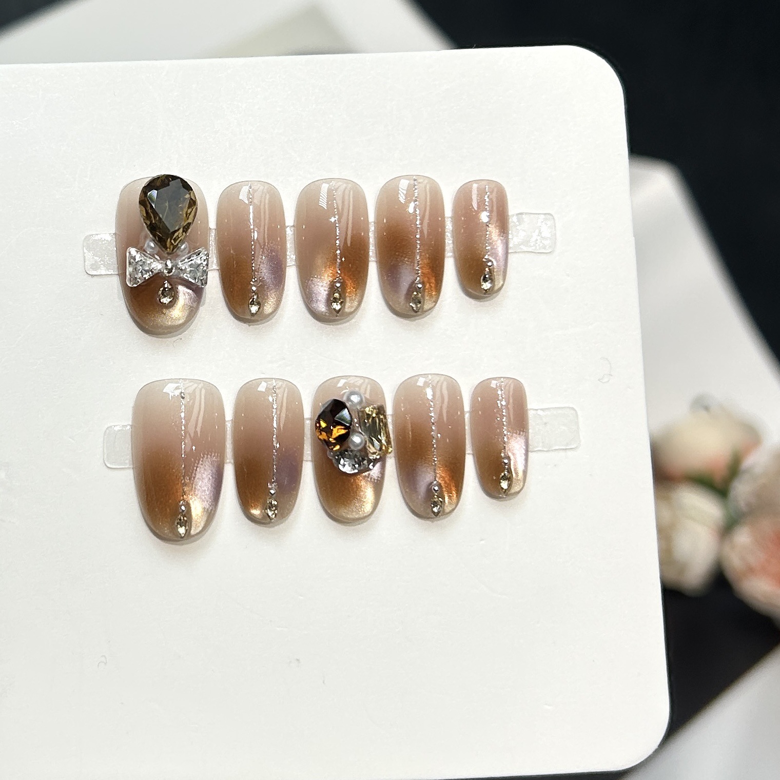 Removable Daily Style Advanced Hand-made Manicure Fake Nail Patch photo 8