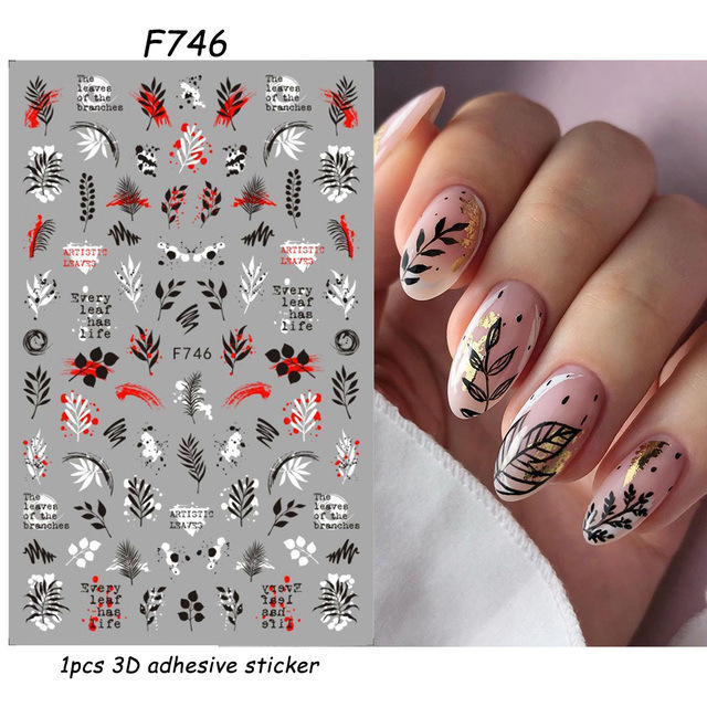 Nail Art Adhesive Stickers Instagram-style Black And White Butterfly Punk Vibe photo 6