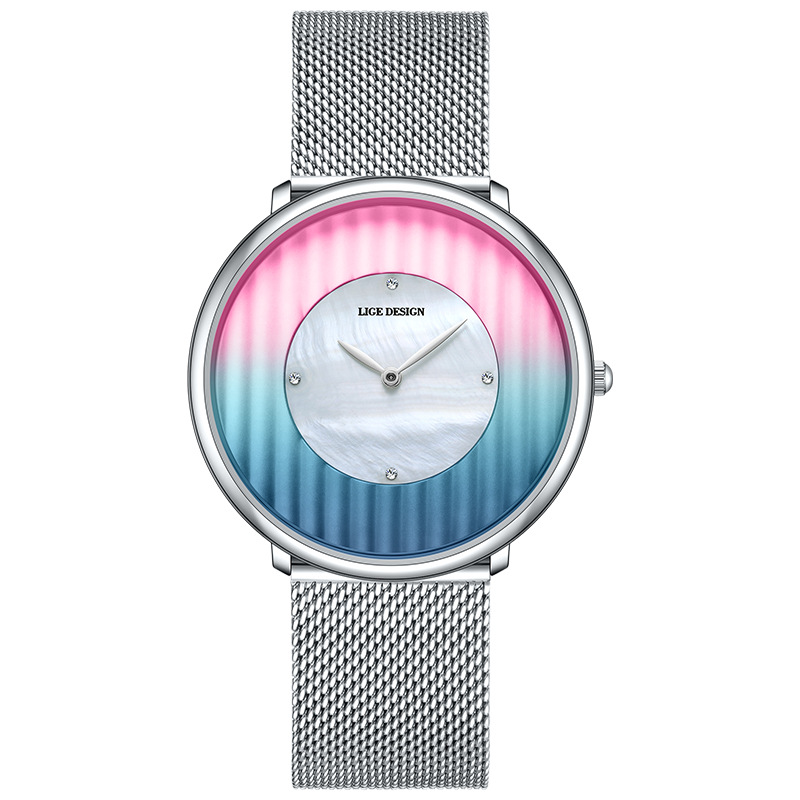 Womens Watch Elegant And Minimalist Mesh Strap Ultra-thin Water-resistant Quartz Wristwatch photo 2