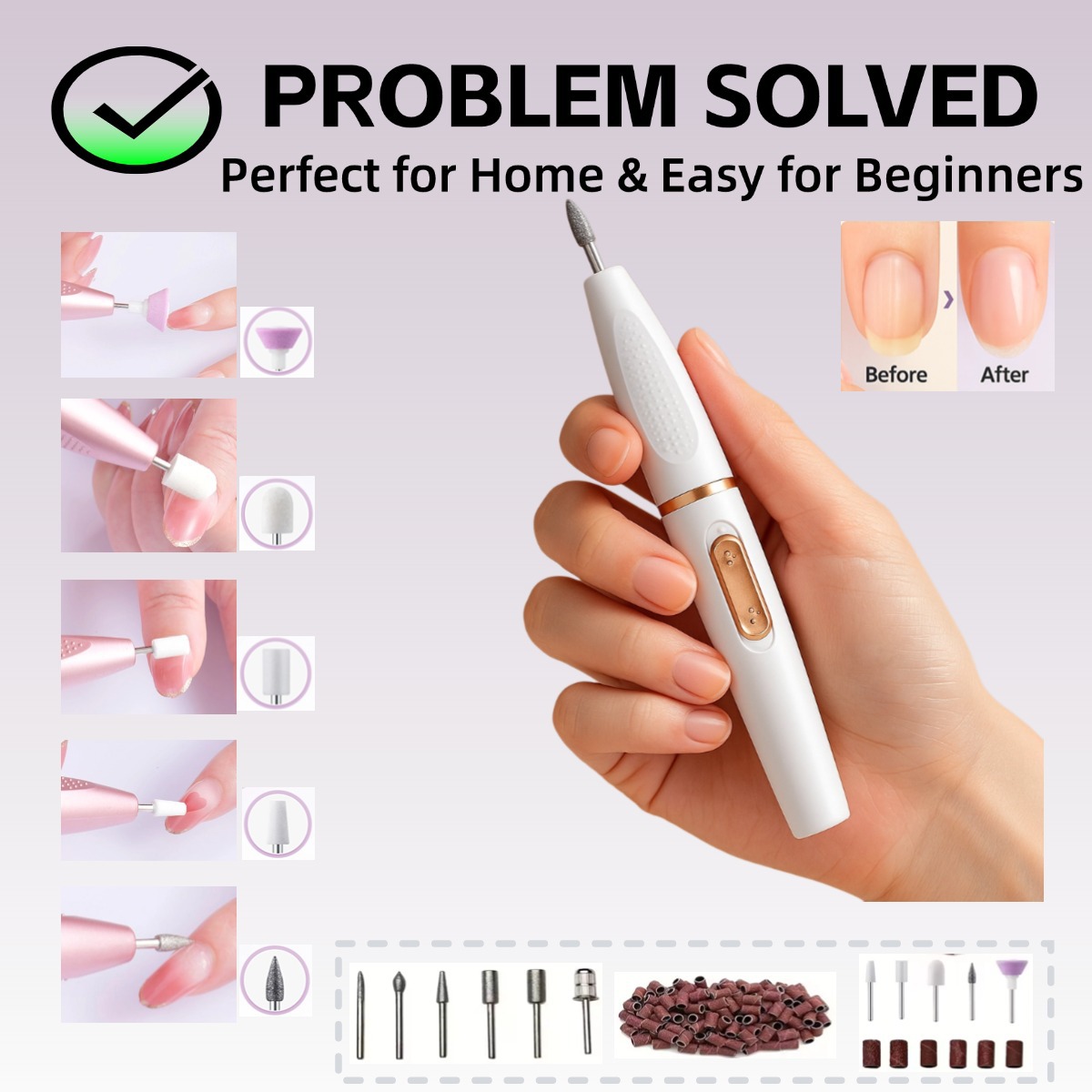 Small Electric Nail File Drill Cordless Nail Polisher photo 1