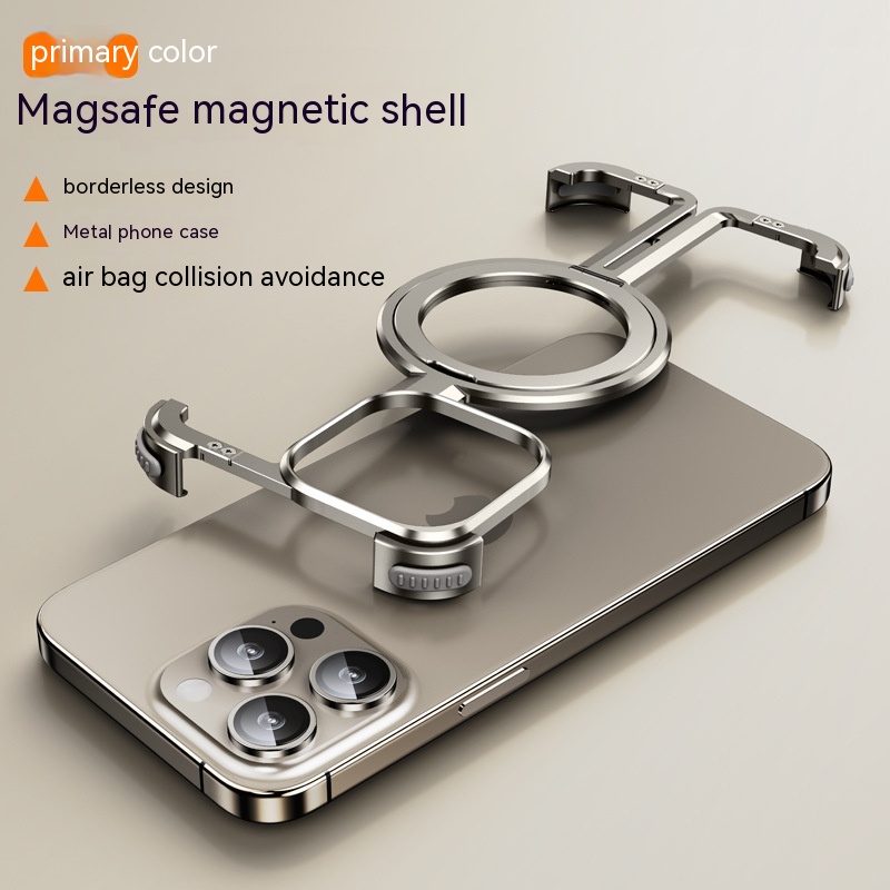 Metal Airbag Anti-fall Shell Phone Case Protective Shock Absorption Aerospace Grade Aluminum Holder Cover photo 3