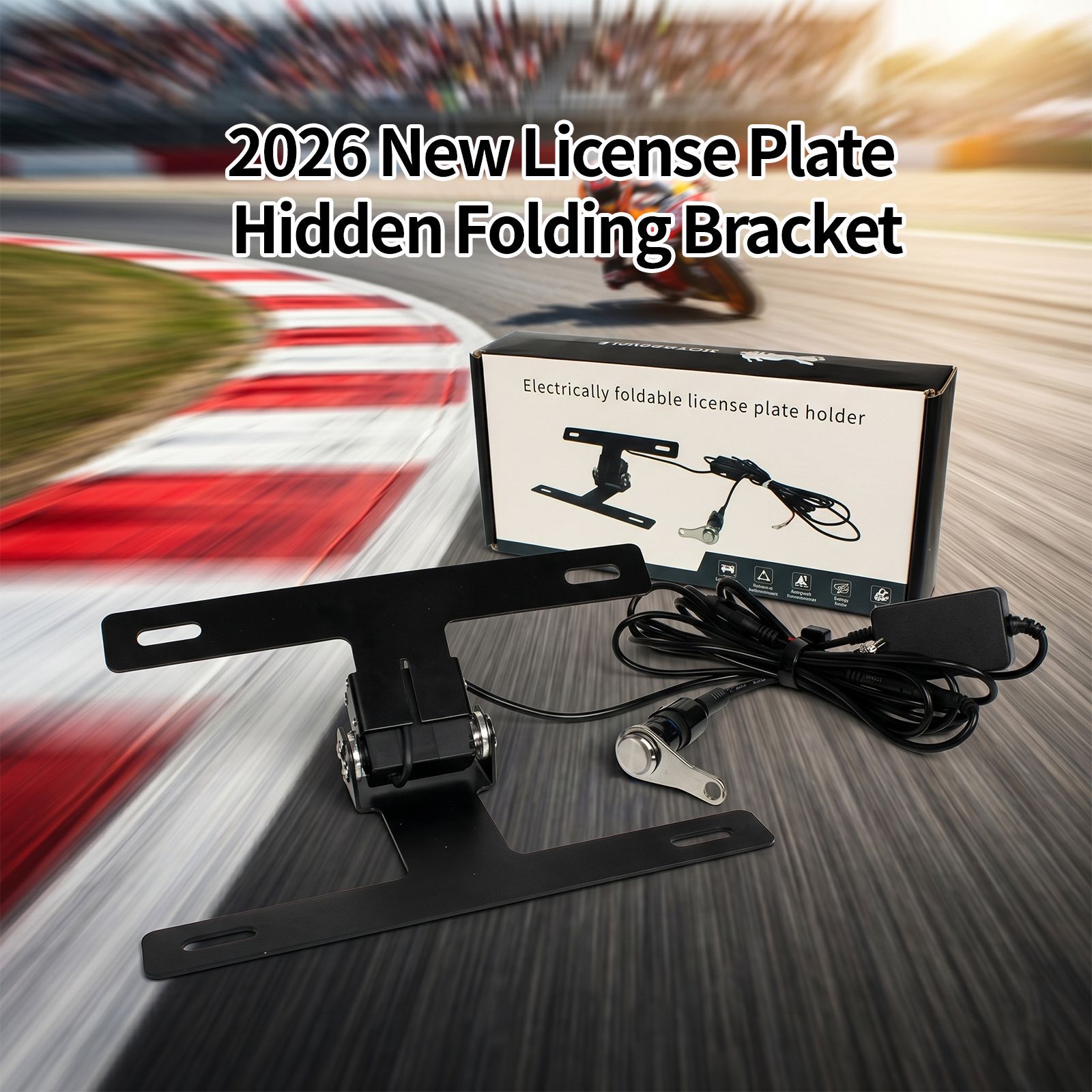 Electric Remote-controlled Foldable Track Modified Short Tail Rear License Plate Holder photo 1