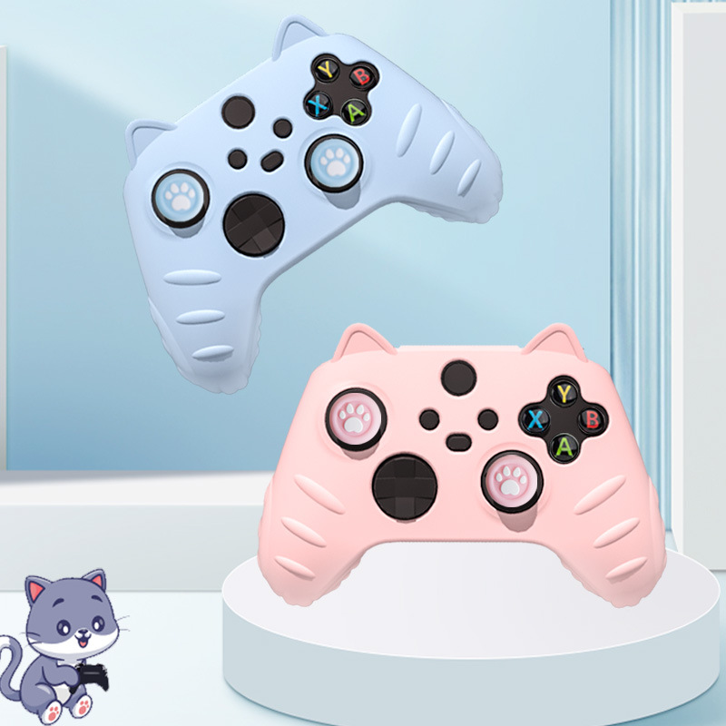 Cute Cat Ears All-inclusive Soft Shell Handle Silicon Rubber Sleeve photo 1