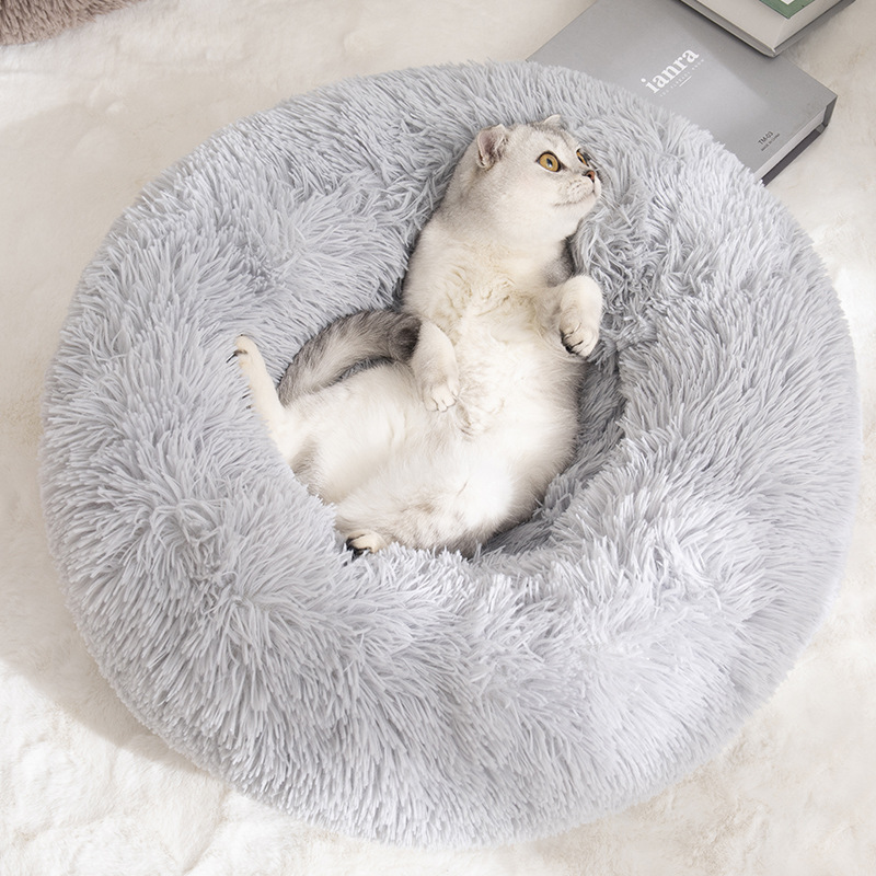 Removable And Washable Dog Bed Detachable Cat Bed Plush Round Design photo 8