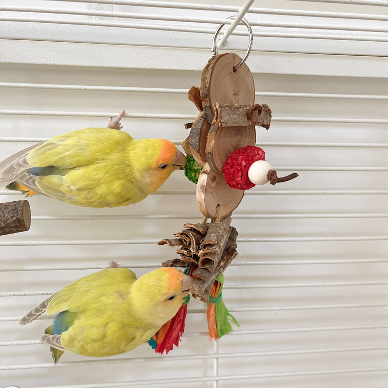 Parrot Bird Bite Toy String Relieving Stuffy Decorative Color Pendant photo 3