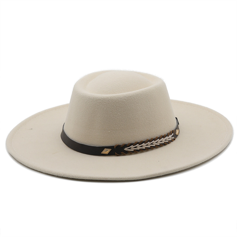 This Felt Hat Has A Dented Crown And Features A Wide Brim For Both Men And Women photo 3