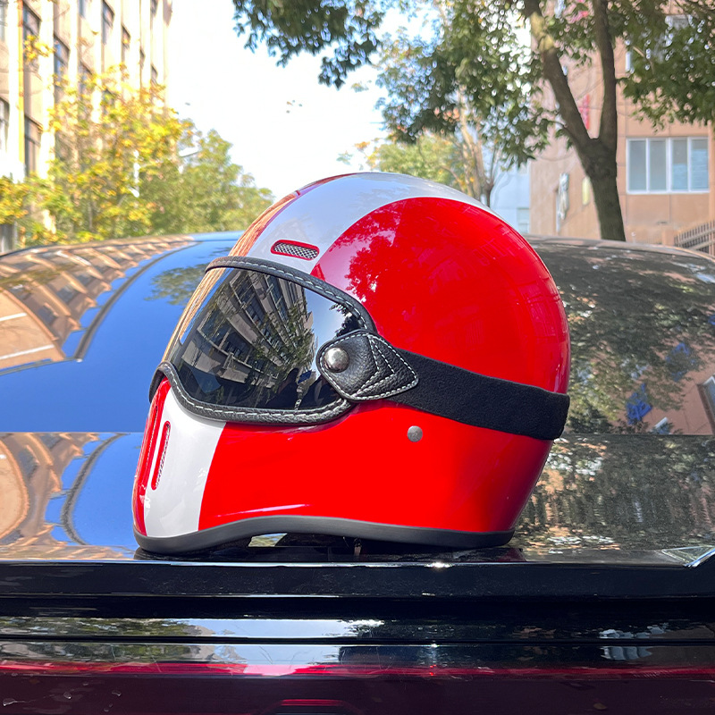 Vintage Versatile Fiberglass Motorcycle Helmet photo 6