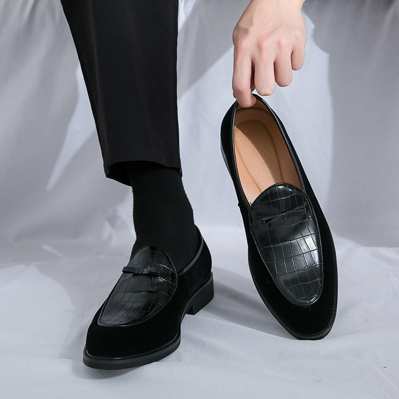 British Retro Style Business Casual Loafers - Men's PU Leather Slip On Shoes for Office Wear photo 1