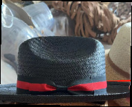 Solid-color Denim-style Straw Hat With Embellishments photo 3
