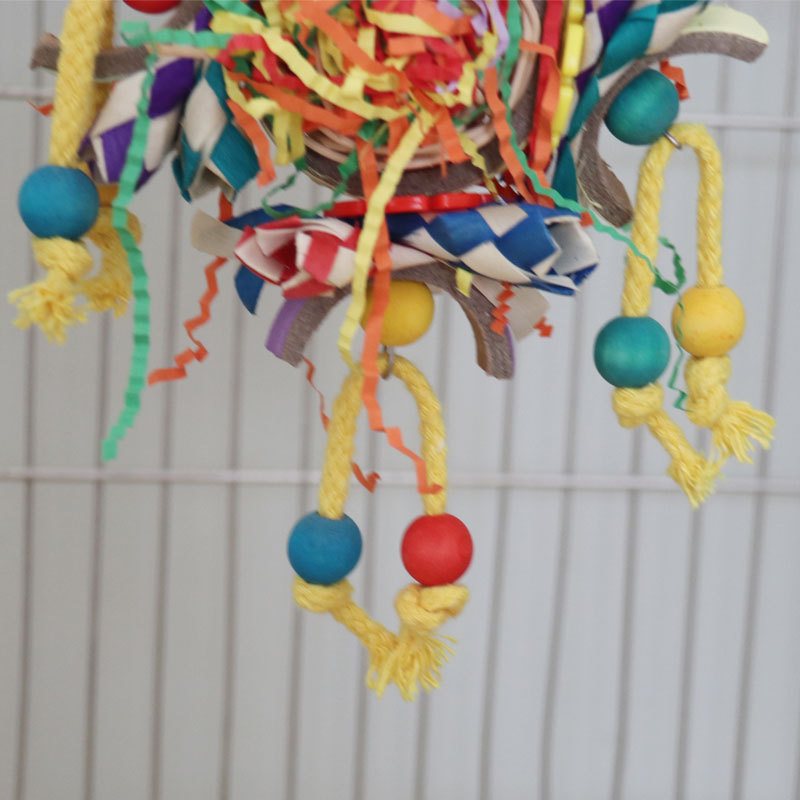 Colorful Vine Bal Paper Tube Bird Cage Decorative Pendant Parrot Toys photo 7