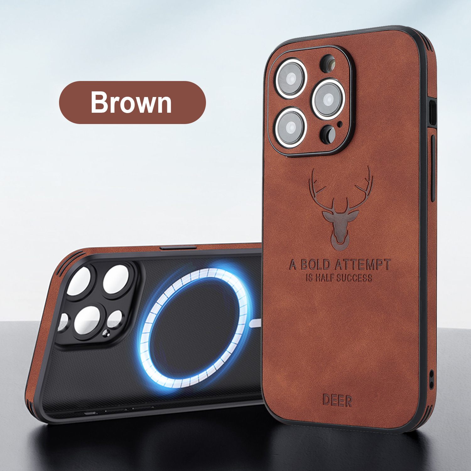 Phone Case Deer Head Built-in Magnetic Drop-resistant Protective Cover photo 7