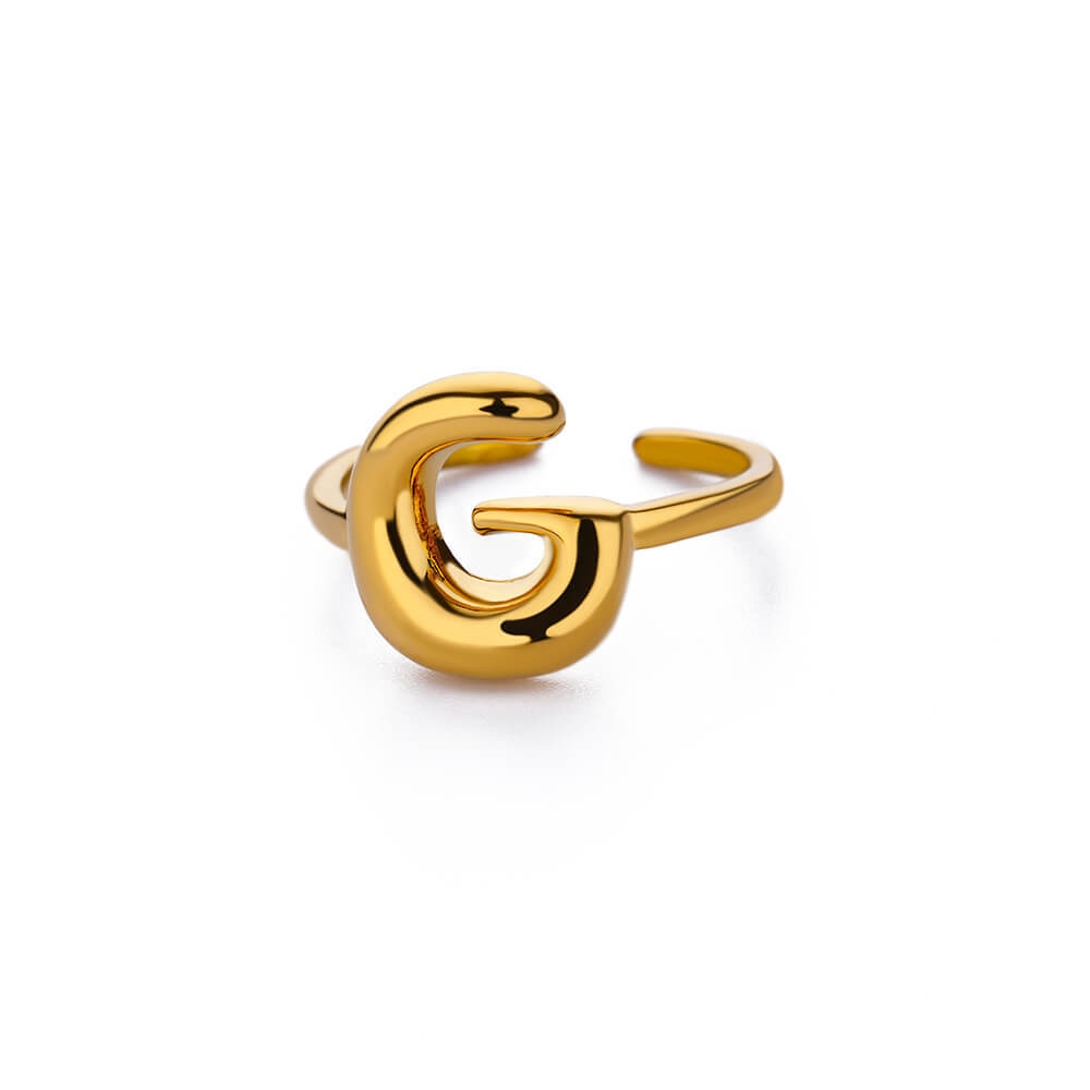 Cute Bubble Letters Ring Gold 18K Gold Plated Ring photo 8