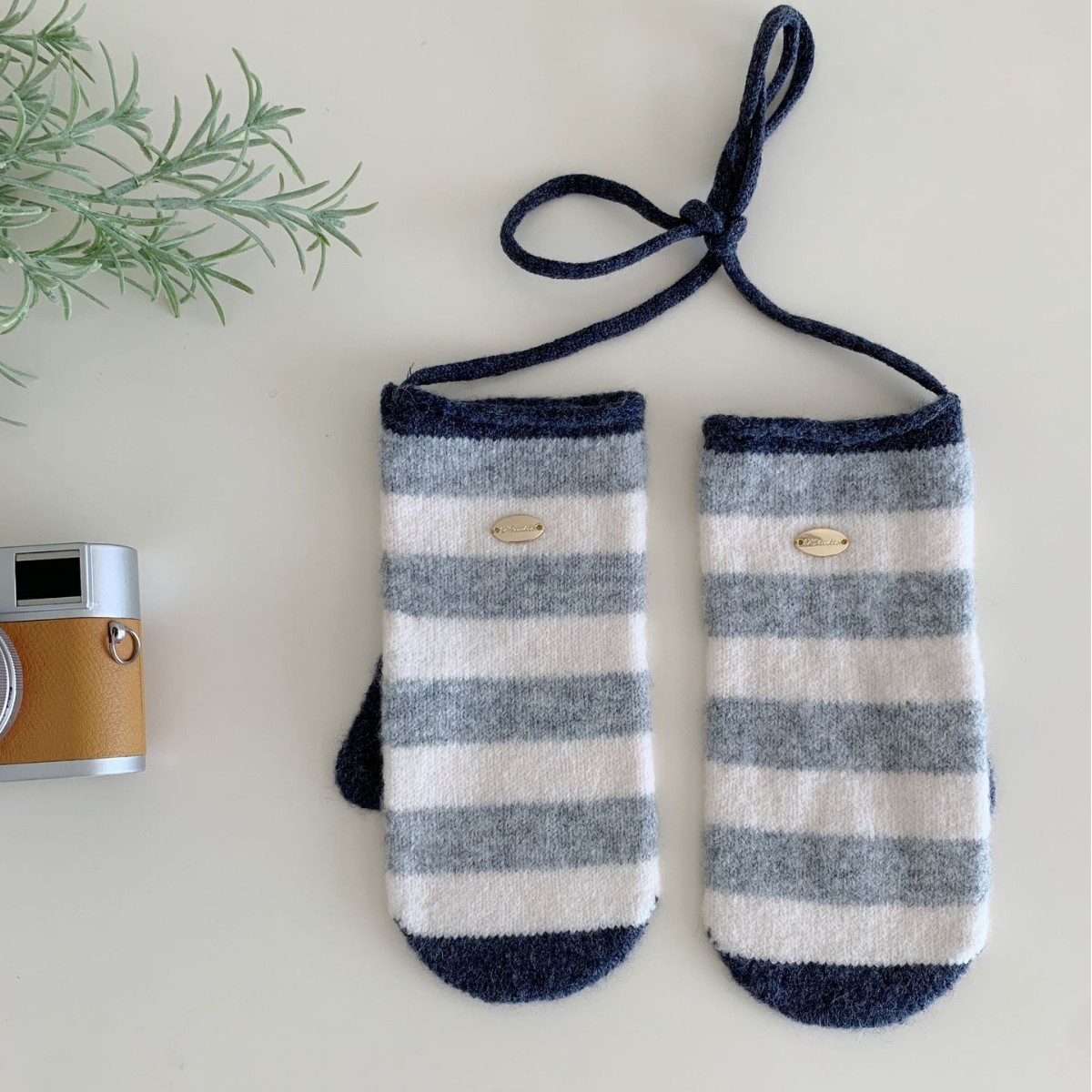 New Collection Fashionable And Warm Striped Mittens With Wool For Fall And Winter photo 5