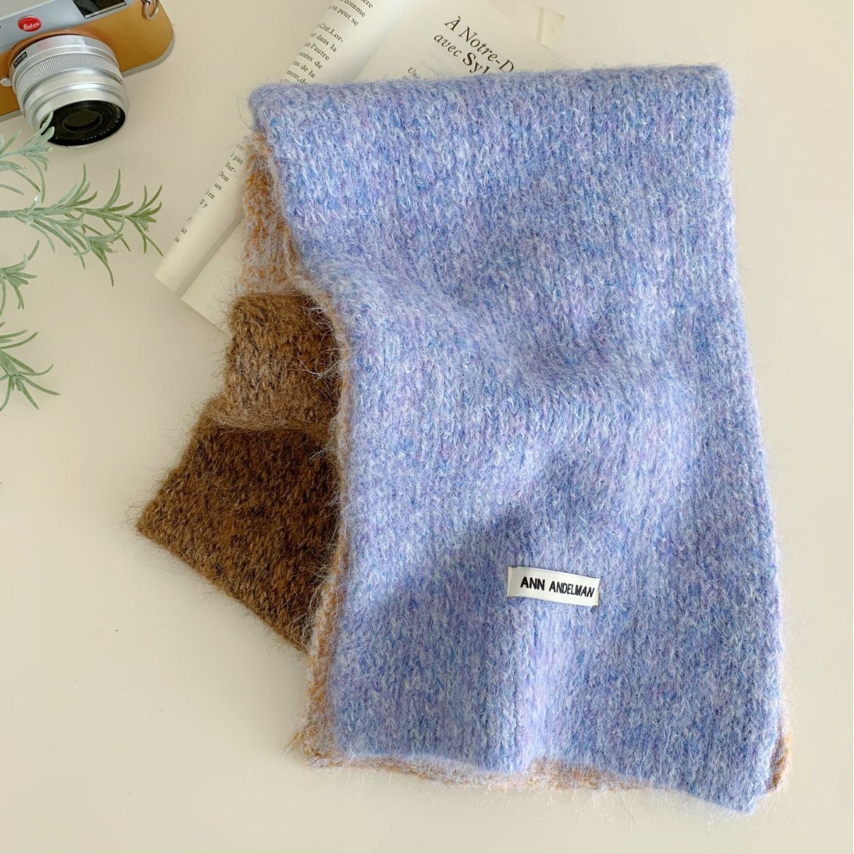 Color-block Knitted Scarf For Women Warm And Versatile photo 7