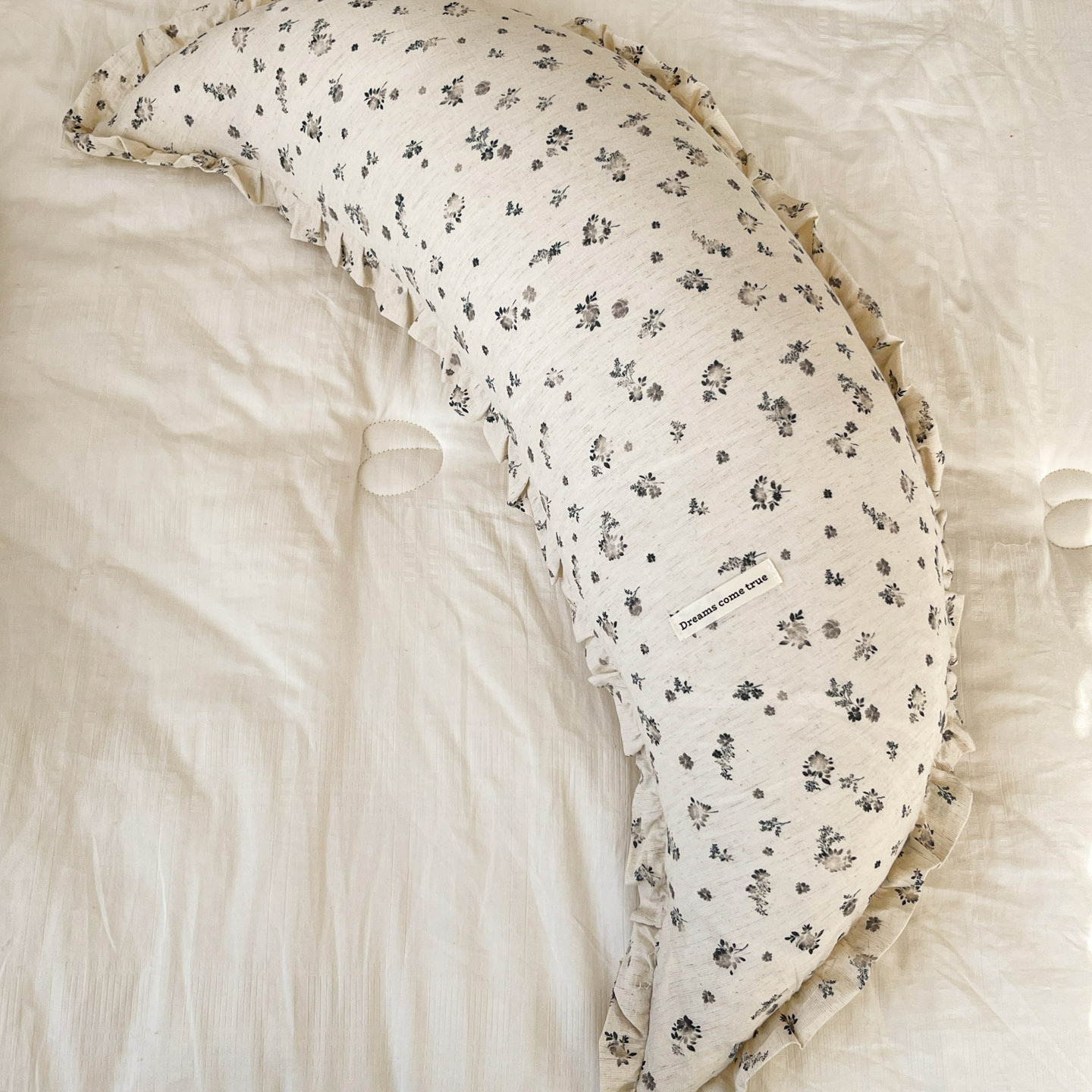 Multifunctional Cotton-linen Long Moon-shaped Pillow photo 7