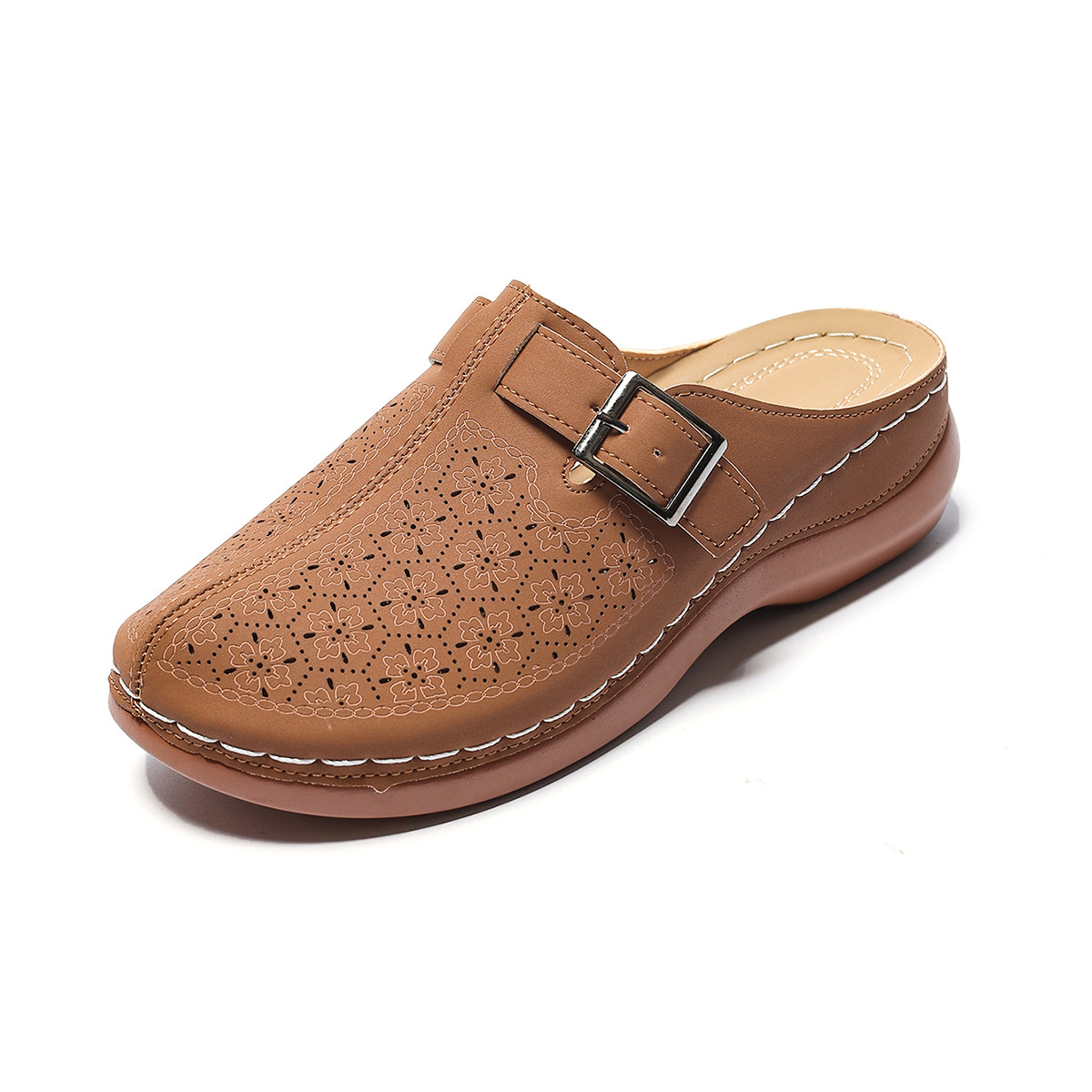 Women's Plus-Size Closed-Toe Flat Casual Slide Sandals For Export photo 4