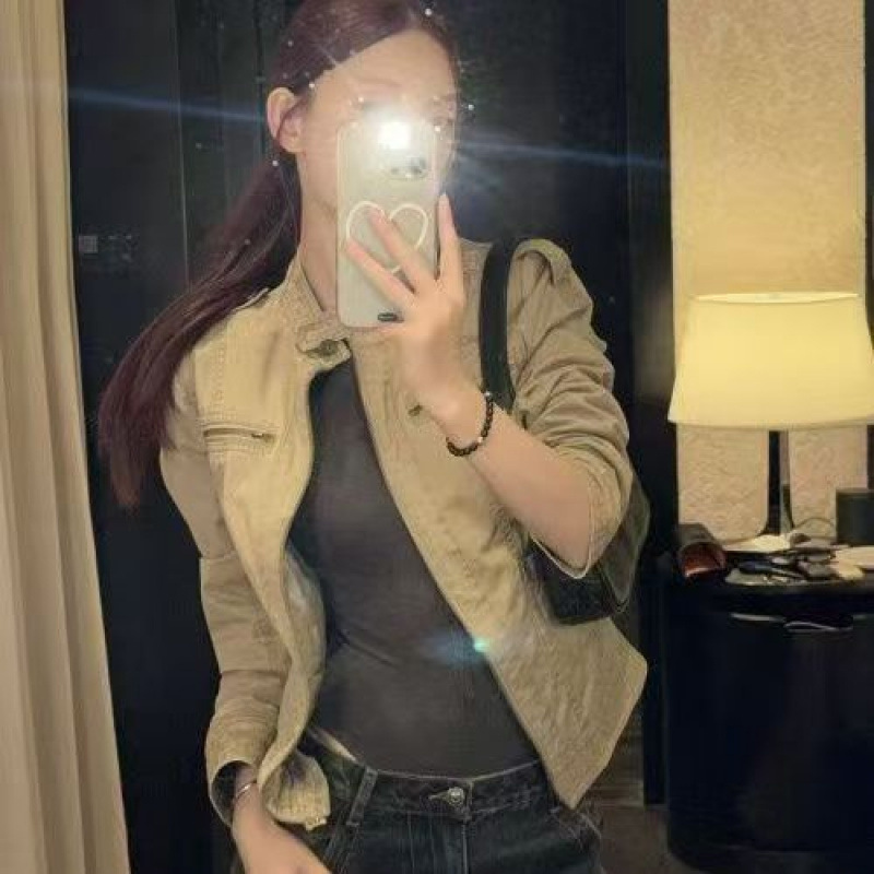 Women's American-style Stand-collar Short Jacket photo 2