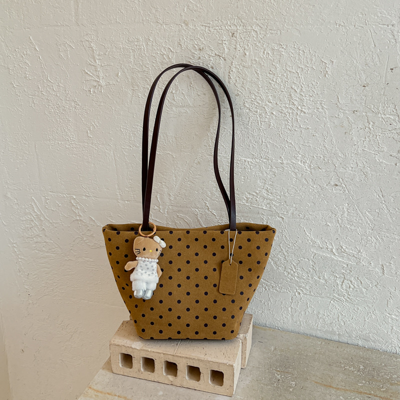 Korean-style Minimalist Polka-dot Bucket Bag Autumn New Arrival photo 1