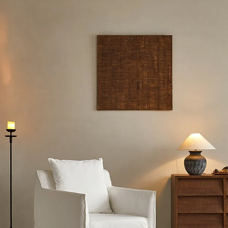 Wabi-sabi Living Room Decor Mid-century Modern Log-style Wall Art photo 3