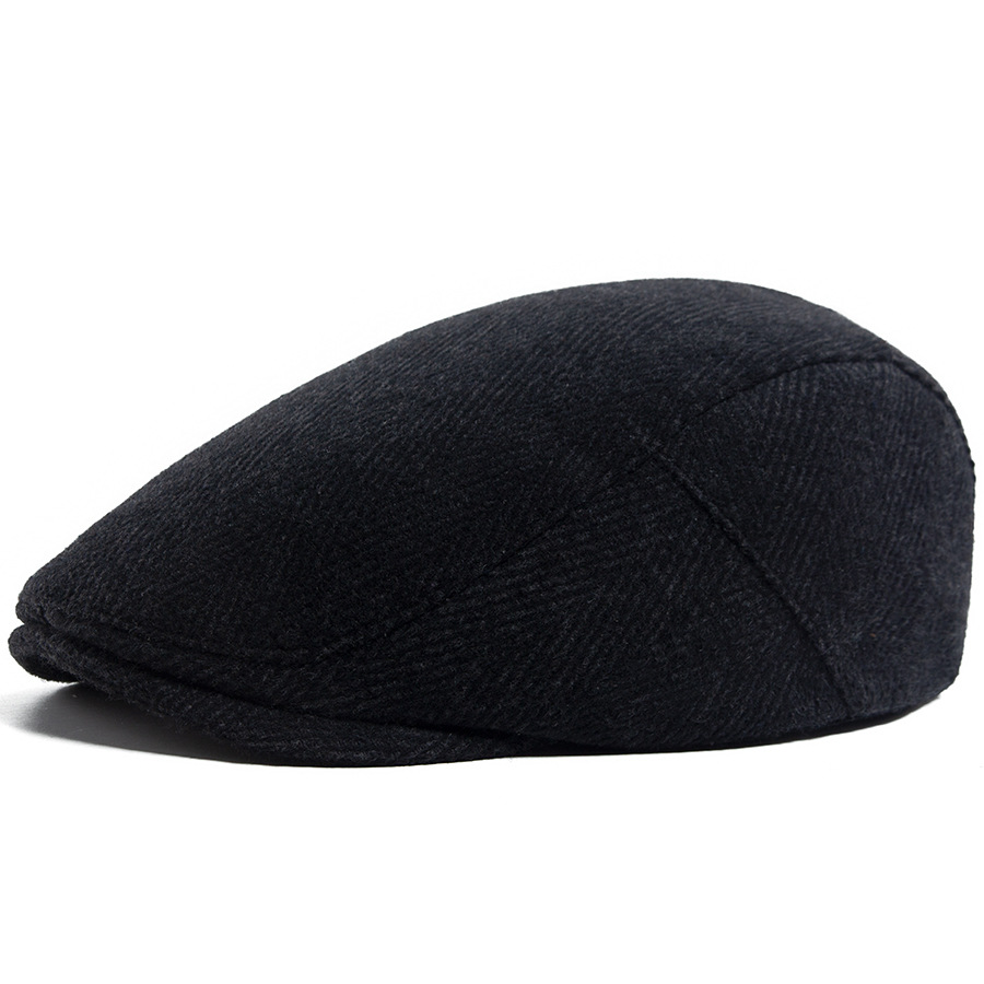 Beret Men's British Vintage Newsboy Casual Herringbone Forward Peaked Cap photo 5