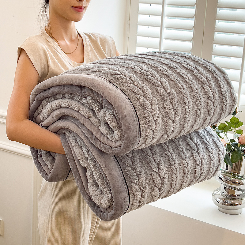 A-grade Wheat-pattern Jacquard Thickened Household Blanket photo 6