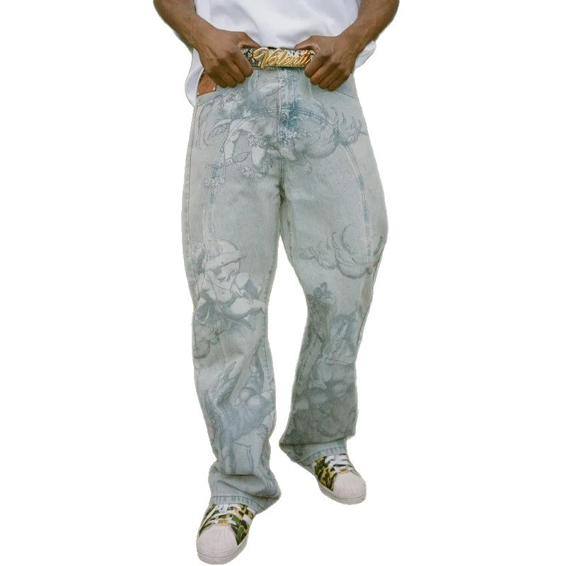 Street-style Y2K Relaxed-fit Vintage-print Jeans photo 6