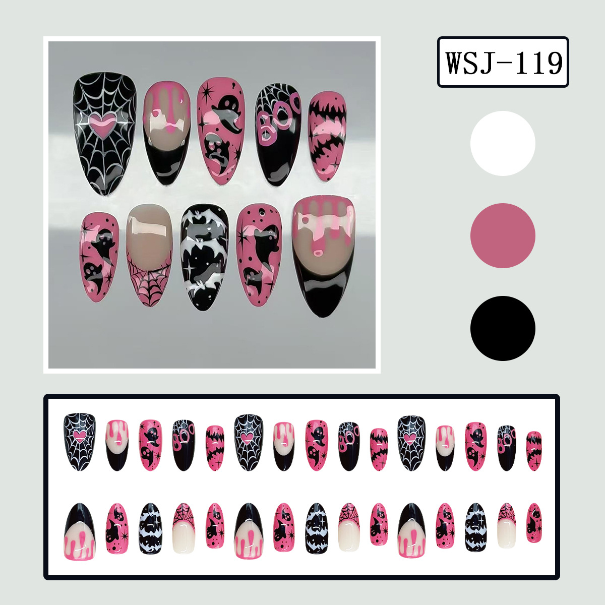 Halloween 30-piece Assorted-size Pre-made Nails photo 2