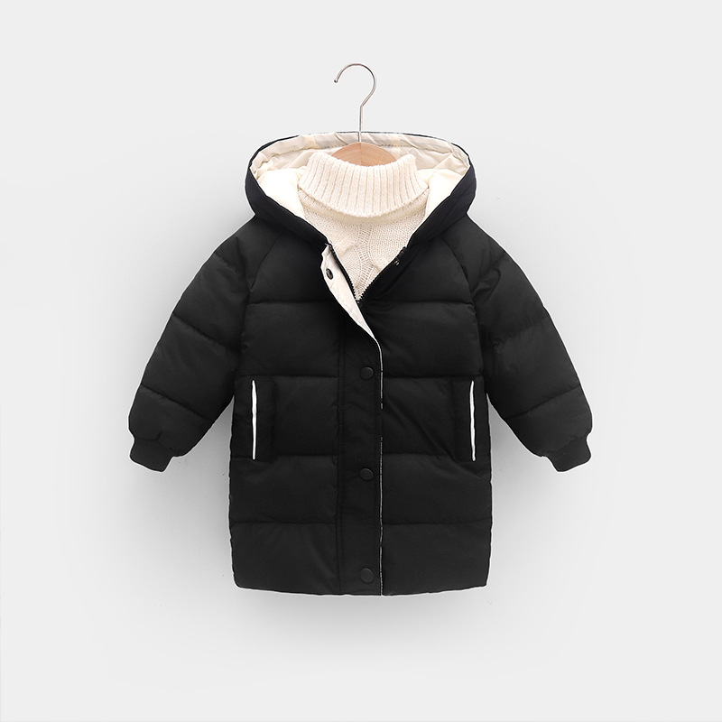 Thick Hooded Long Kids Coat Warm Pure Cotton photo 2