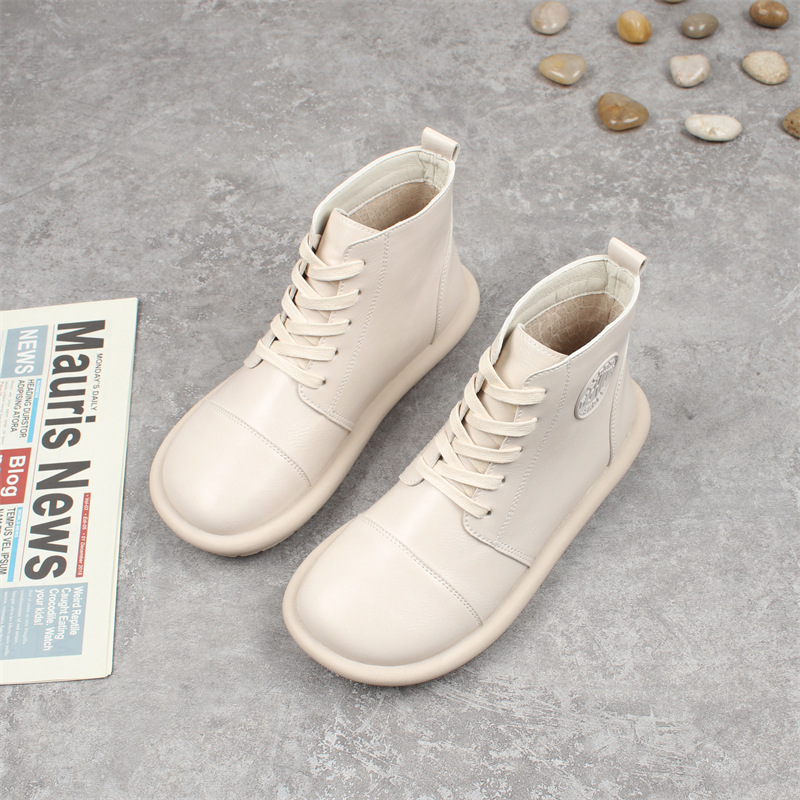 Women's Fleece-lined Lace-up Round-toe Ankle Boots photo 1