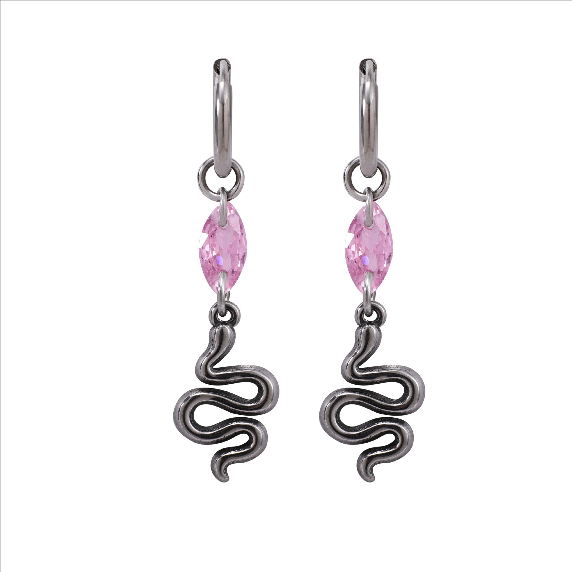 Serpentine Hip-hop Titanium Steel Earrings photo 4