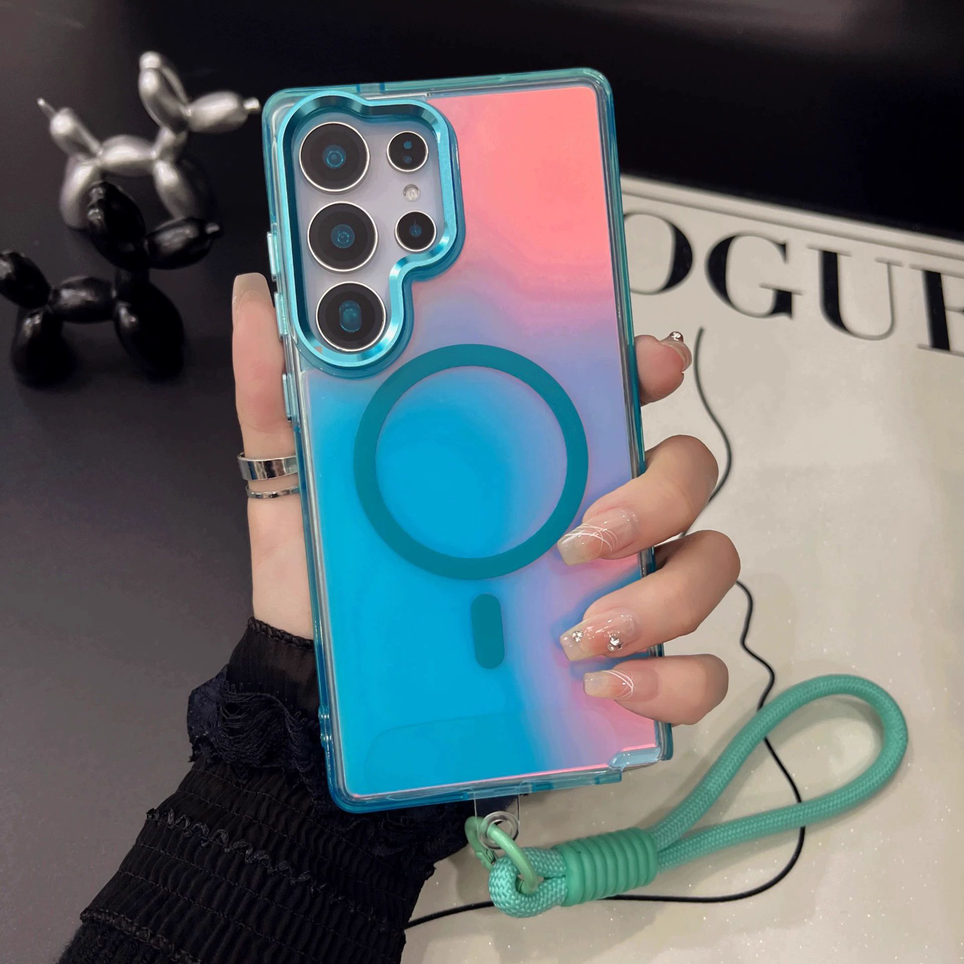 Matte Gradient Metal Lens-Frame Phone Case photo 2