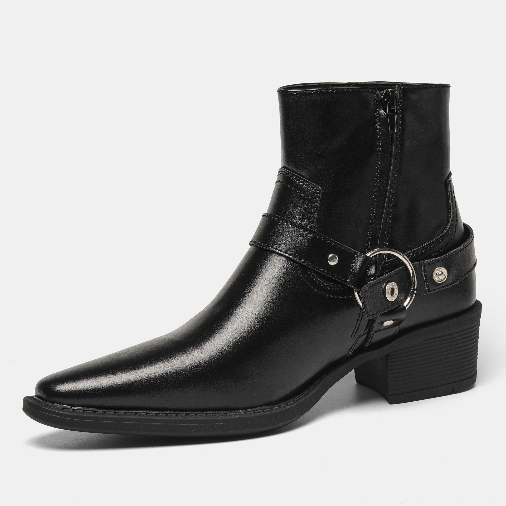 Men's Buckle-up, Height-increasing High-heeled Boots photo 2