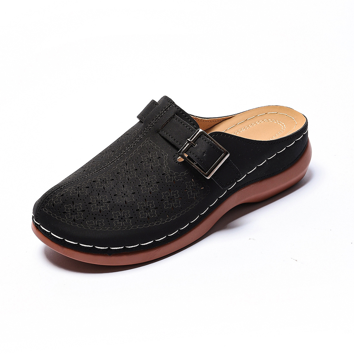 Women's Plus-Size Closed-Toe Flat Casual Slide Sandals For Export photo 2