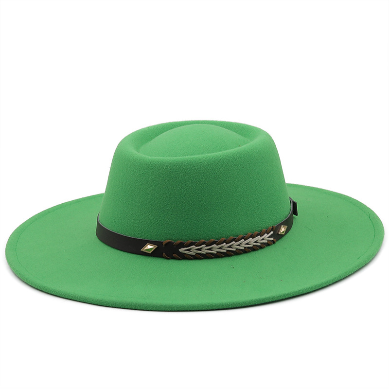 This Felt Hat Has A Dented Crown And Features A Wide Brim For Both Men And Women photo 5