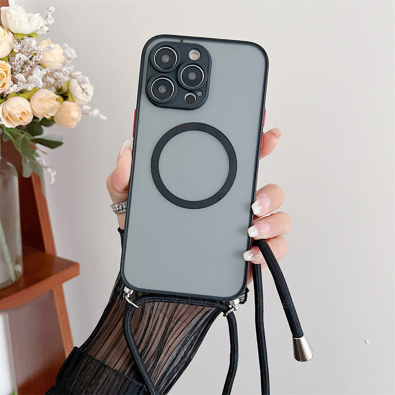 Magnetic Lanyard Phone Case Transparent Crossbody Drop-resistant photo 2
