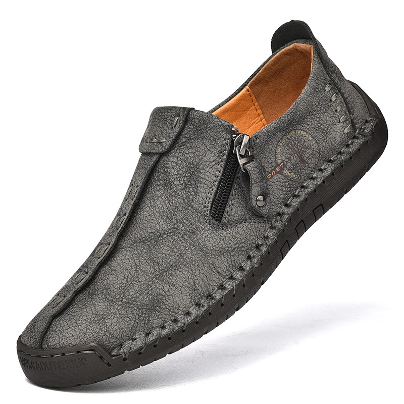 Men's Plus Size Zipper Leather Shoes photo 7