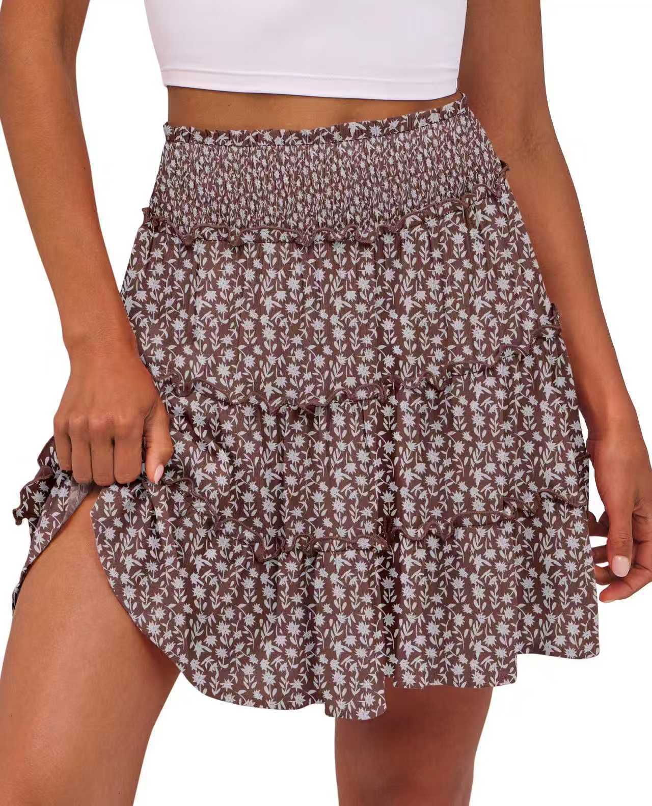 Women's Casual High-waisted Ruffled Multi-layer Mini Skirt photo 7