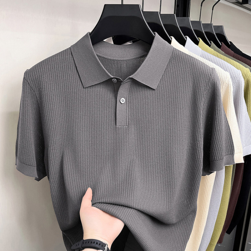 Summer New Short-sleeved Knitted T-shirt For Men photo 7