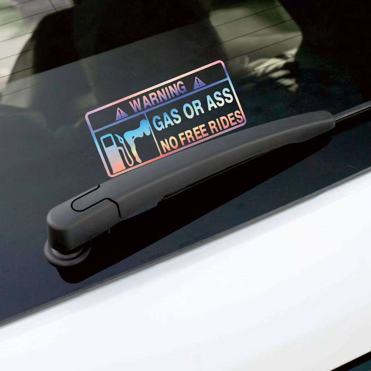 Reflective Car Sticker With Warning English Letters, Personalized Nighttime Reflective Car Decal photo 1