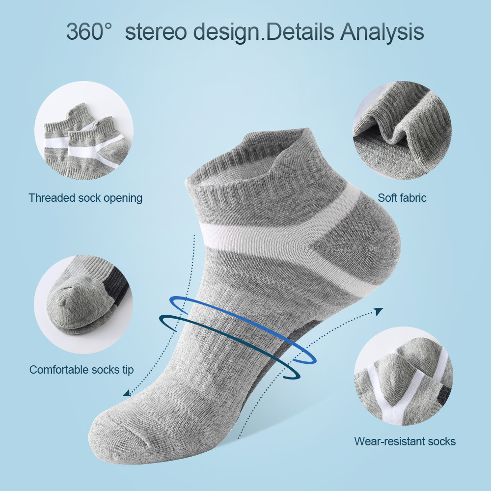 Short Cotton Socks Sweat-absorbent And Odor-resistant Mens Running Sport Socks photo 1